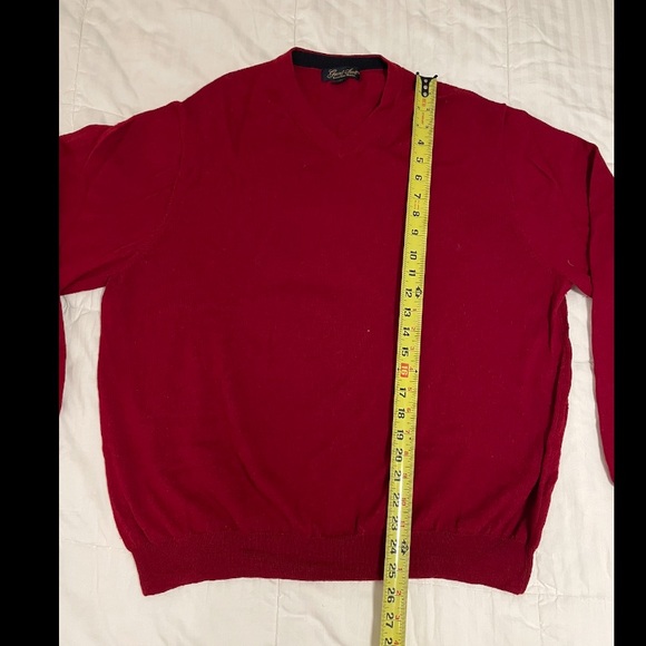 Garret Scott Sweater Men XXL Red V-Neck Knit Pullover Extra Fine Merino Wool EUC - Picture 2 of 7
